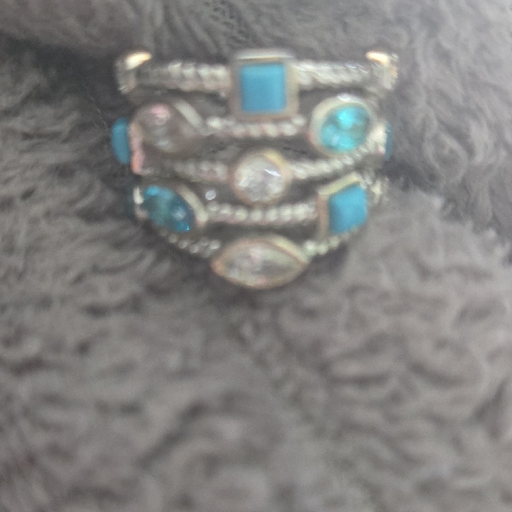 Elegant Silver and Blue Gemstone Ring